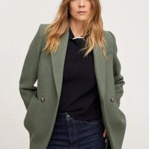 Mango Wool Double-Breasted Coat - Size M